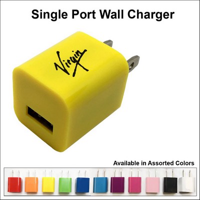 Single Port USB Wall Charger - Yellow No Extra Tariff