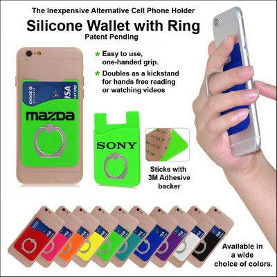 Green Silicone Wallet w/Ring No Extra Tariff