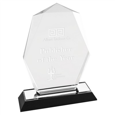 Silver Octagon Point Impress Acrylic Award, 7"H