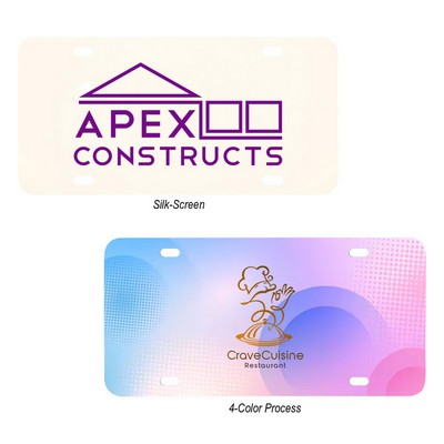 Custom White 0.055 License Plate