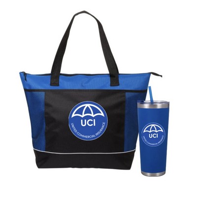Stainless Tumbler with Shoppers Tote