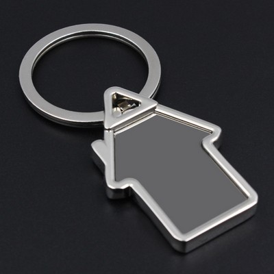 House Shape Metal Keychain