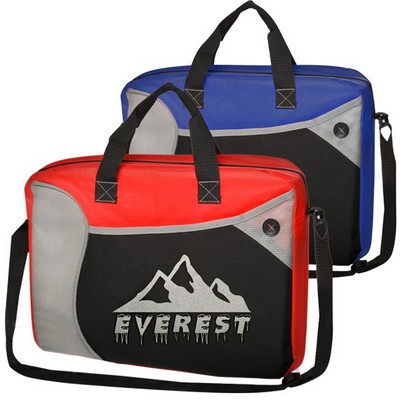 Briefcase Messenger Bag w/Shoulder Strap & Zipper (15" x 12")