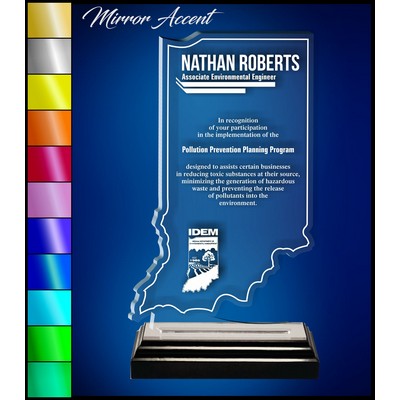 10" Indiana Clear Acrylic Award with Mirror Accent