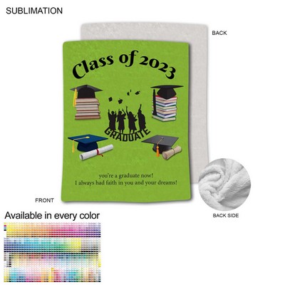 Graduation Blanket in Plush and cozy Mink Flannel Fleece, Queen Bed Size, Sublimated (60"x80")