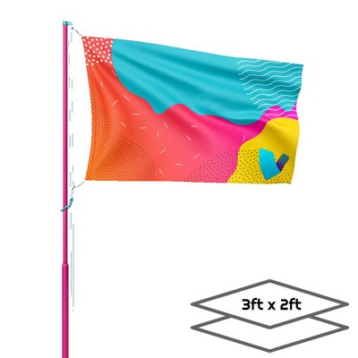 Double-Sided Dye Sublimation 2-Layer 3' x 2' Flag