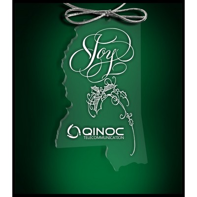 Mississippi Budget Ornament in Clear Acrylic