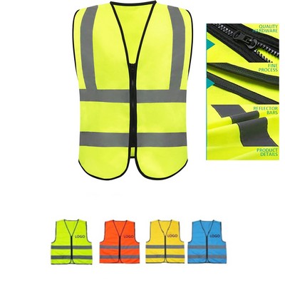 Reflective Safety Vest w/Zipper Front