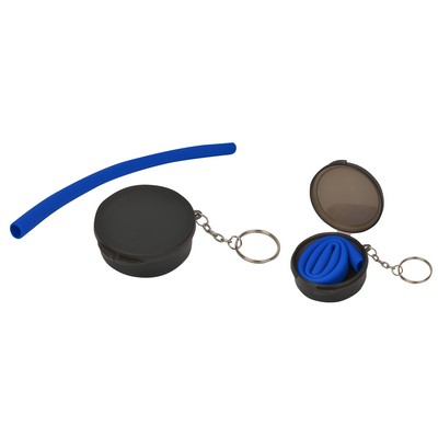 Reusable Silicone Straw in a Keychain Carrying Case