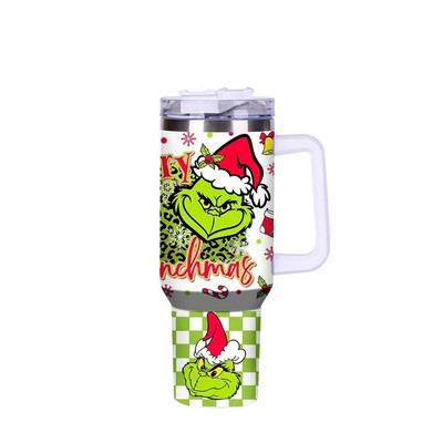 40 Oz Vacuum Stainless Steel Tumbler with Handle & Straw