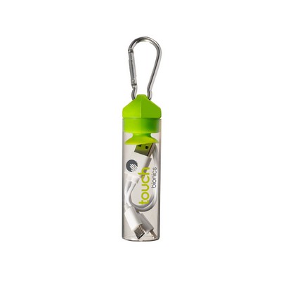3-in-1 Charger Cable in Carabiner Storage Tube.