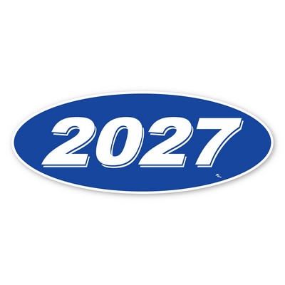 Vinyl Highlights Oval Model Years (2011 Thru 2027 Blue/White)