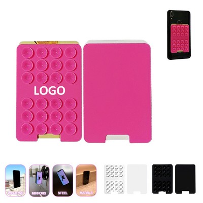 2" 1 Silicon Phone Card Holder with Suction Cup
