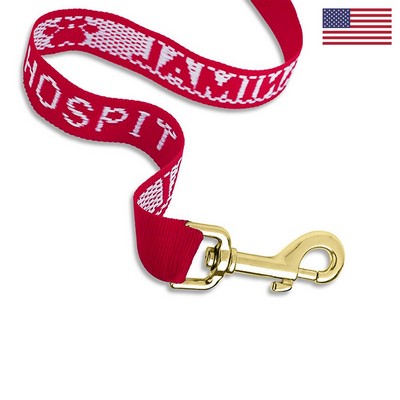 1" X 72" Woven Pet Leash w/ Gold-Colored Hardware - "Classic" Weave