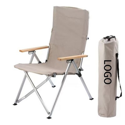Folding Outdoor Camping Recliner Chairs With Wood Handle