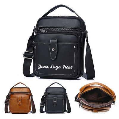 Zip Leather Crossbody Shoulder Bag