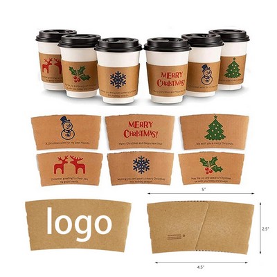 Custom Traditional Eco Friendly Disposable Kraft Paper Coffee Cup Sleeve