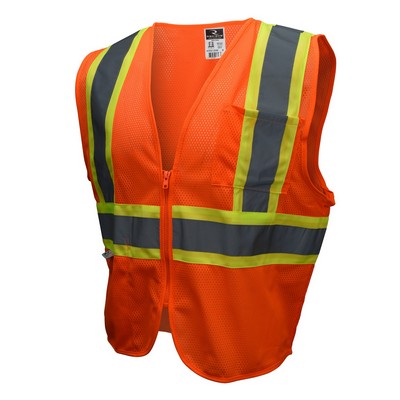 Radians® Economy Mesh X-Back Type R Class 2 Hi-Vis Green Safety Vest with Two-Tone Trim