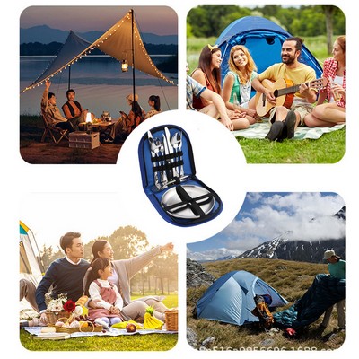 10 Pieces Stainless Steel Camping Utensil Set