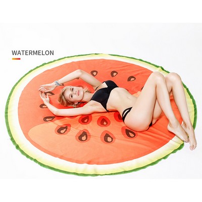 63 x 63 inch Watermelon Shape Custom Shape Towel Soft Microfiber Beach Towels - One Side Printing