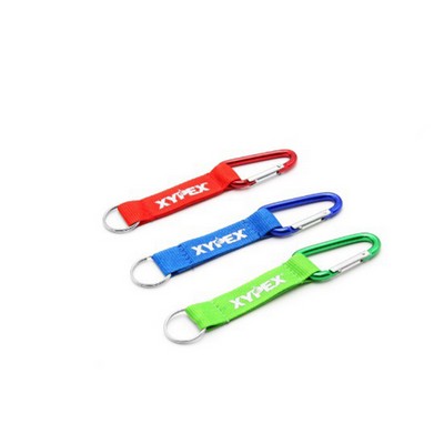 D Shape Carabiner W/ Lanyard Screen Printing