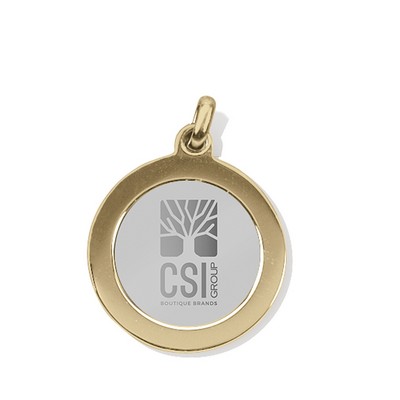 Gold Pendant/Charm W/ Silver Medallion