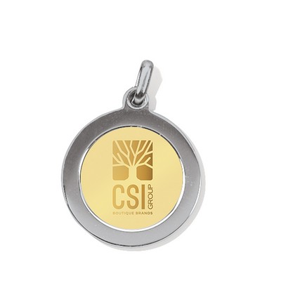 Silver Pendant/Charm W/ Gold Medallion