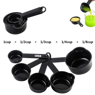 5" 1 Plastic Black Measuring Cup With Pourer And Volume Marks
