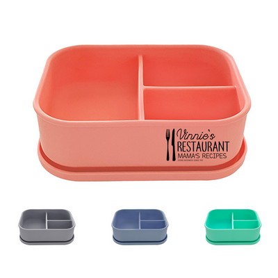 Silicone 3-Compartment Leakproof Bento Box