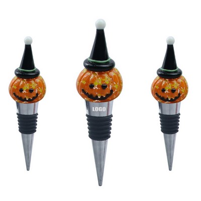 Charming Halloween Black Hat Pumpkin Wine Stopper Cork