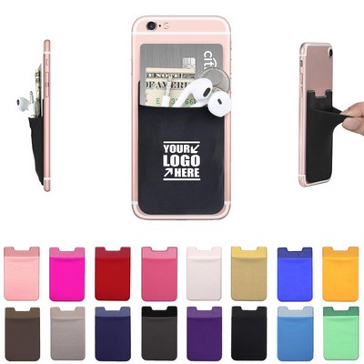Elastic Phone Pouch Card Holder with Adhesive Back