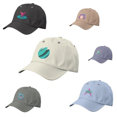 Premium Stock Poly Cotton 6-Panel Unstructured Cap w/ Metal