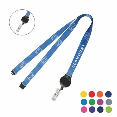 Neck Lanyard w/ Badge Reel & Safe Buckle