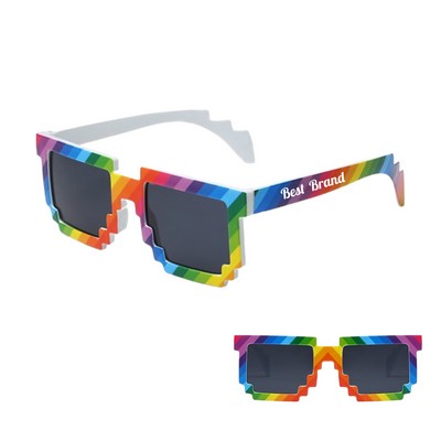 Fantasy Colored Mosaic Pattern UV385 Blocking Sunglasses