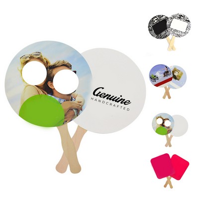 Two Sided Round Sandwiched Paper Hand Fan