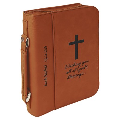 Leatherette Book/Bible Cover w/ Handle & Zipper