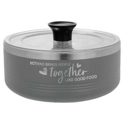 Polar Camel Gray 1.25 Quart Serving Bowl with Lid