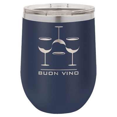 Polar Camel 12 oz. Navy Blue Stemless Wine Tumbler
