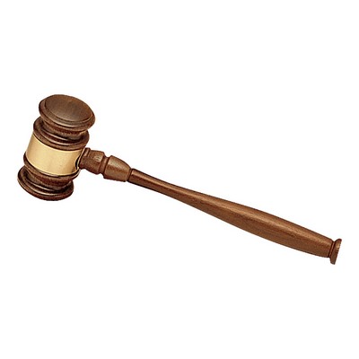 Walnut Gavel with a Gold Gavel Band