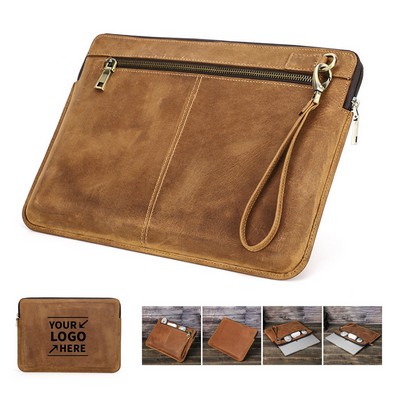 14Inch Genuine Leather Laptop Sleeve Case Bag