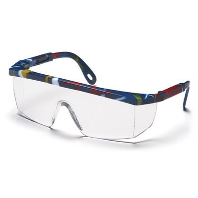Integra Safety Glasses, Mixed Blue Frame with Clear Lens