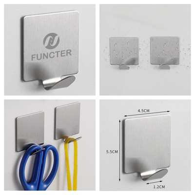 Stick-On Hooks Stainless Steel Wall Hook