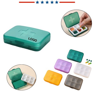 Portable 6-Slot Pill Organizer