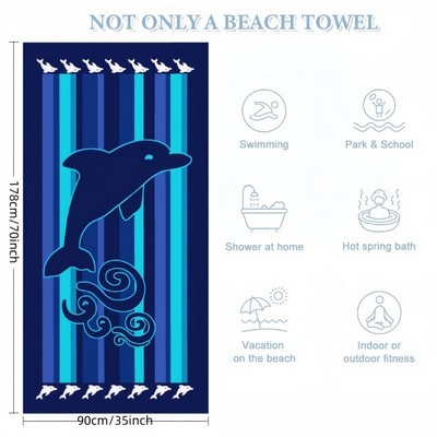 Ultra Fine Fiber Printed Beach Towel Quick Drying Absorbent Large Bath Towel