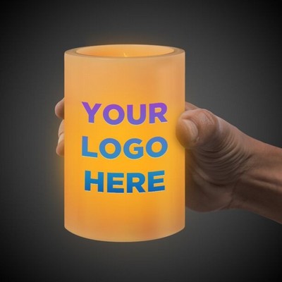 4 1/4'' LED Pillar Candle (Full Color Large Imprint)