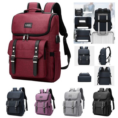 Charging Vintage Laptop Backpack