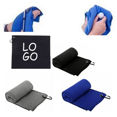 Portable Microfiber Golf Towel With Carabiner Clip