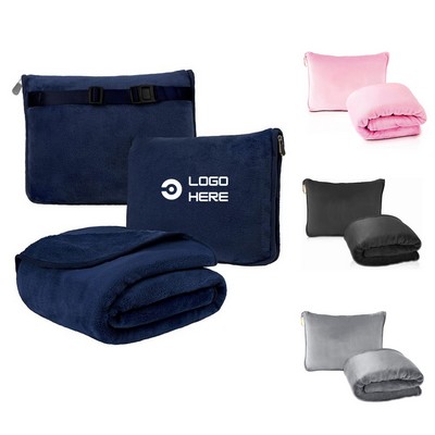 Fleece Camping Blanket with Zipper Carrying Bag