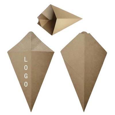 Portable Triangular French Fries And Tomato Sauce Cone