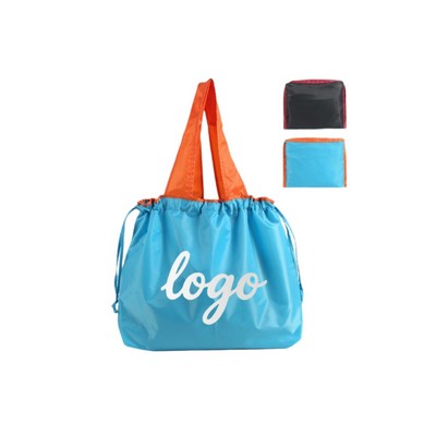 Polyester Oxford Cloth Drawstring Foldable Shopping Bag